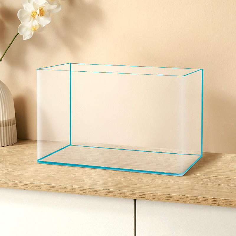 Aquariums,Curve-Edged Rectangular Goldfish Tank, Ultra-Clear Glass , Customizable for Home/Living Room, Small/Medium Sizes