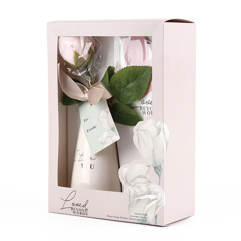 BespritGift Wedding Favors Custom Ceramic Porcelain Flower Vases Decor Love Mothers Valentines Day Gifts Set for Mom & Guest