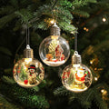 Glowing Transparent Christmas Ball Warm Light Decorative Clear Christmas Ball Ornaments 8cm Half Open Shape Christmas Ball