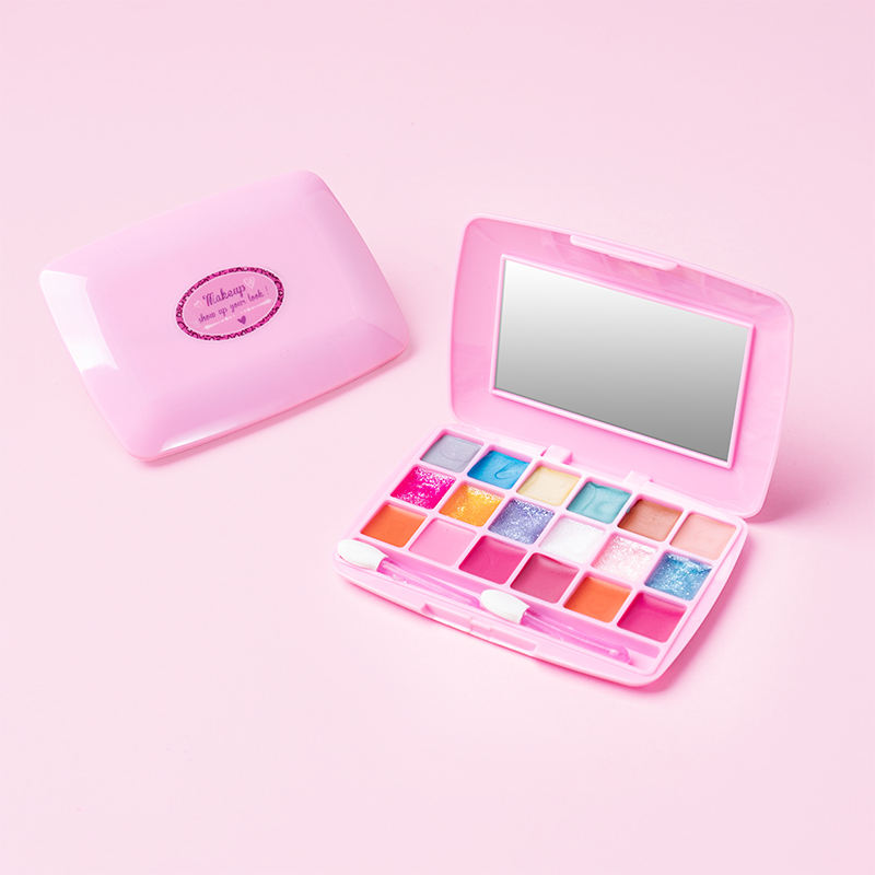 Kimyon S&Li Kids Makeup Palette Mirror Washable Real Cosmetic Kit Beauty Vanity Set for Girls Children's Private Label Toys