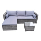 Leisure Ways Rattan Wicker Sofa Set Outdoor Garden Hall Hotel Villa Furniture with Lounger for Patio and Outdoor Use