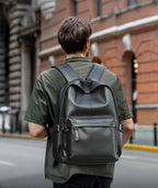 MOYYI PU Leather Backpack Bags for Men