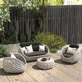 Outdoor Waterproof Rattan Sofa Garden Set Combination Leisure Villa Waterproof and Sunscreen Teak Sofa Furniture