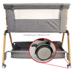 Portable Baby Bassinet Baby Bedside Co-Sleeping for 0-6 Months 5 Height Adjustable Bedside Crib Baby Bed Cot with Mosquito Net