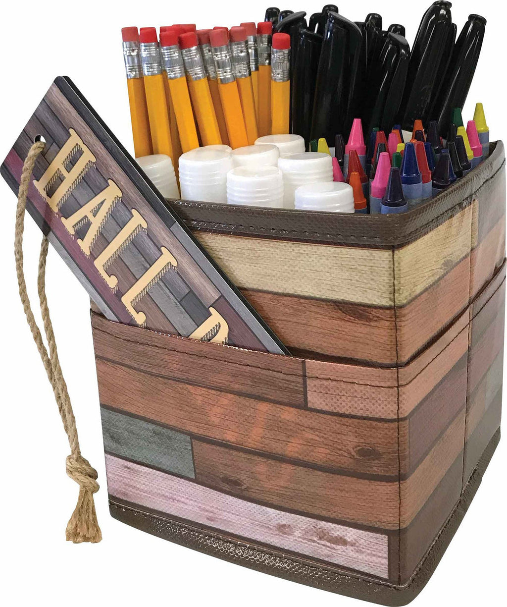 Desktop Organizer Wood Desk Pen Holder File Sorter