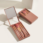Travel Size Makeup Brushes Set Easy-taken Mini Makeup Brush Set with Case and Mirror Small Complete Function Cosmetic Brush Kit