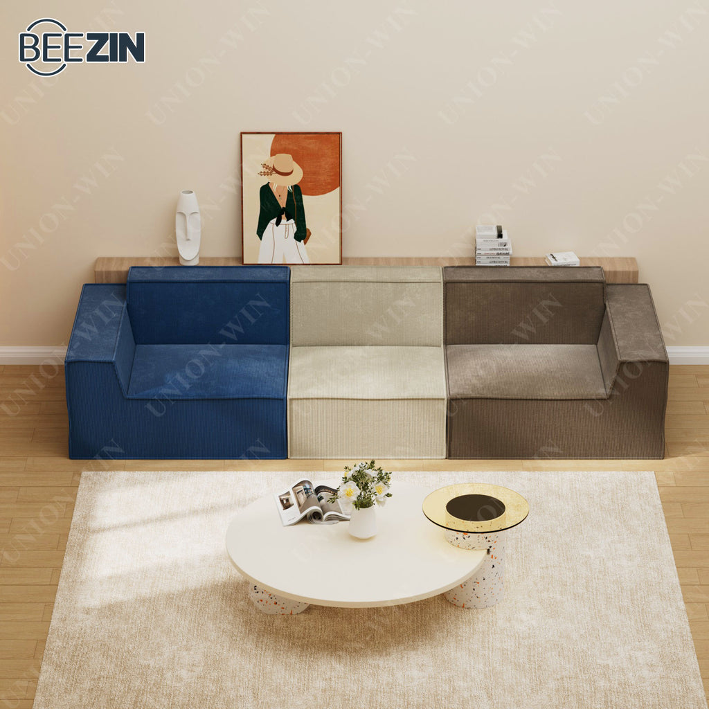 Unisofa Sale Tanzuo Nordic Boneless Modern Sofa Set Corner Frameless Foam Modular Compressed Recliner Sofa