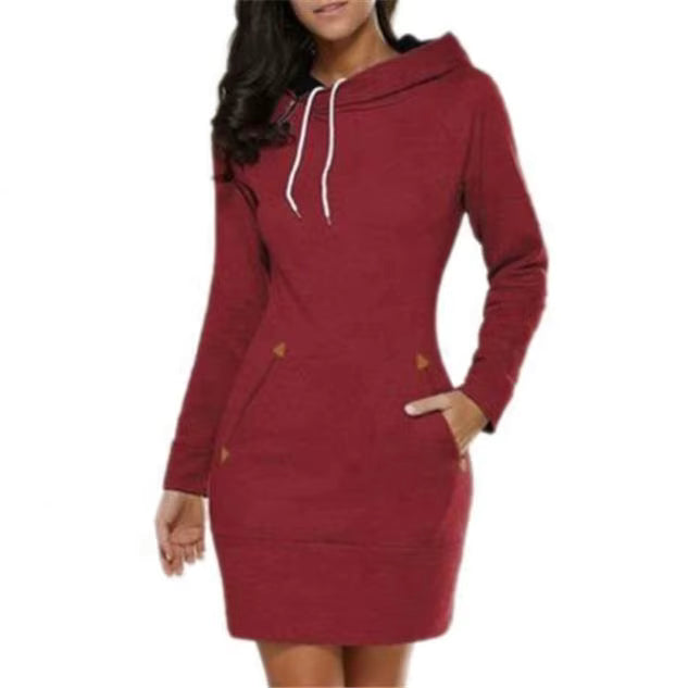 Women Hooded Hoodie Dress